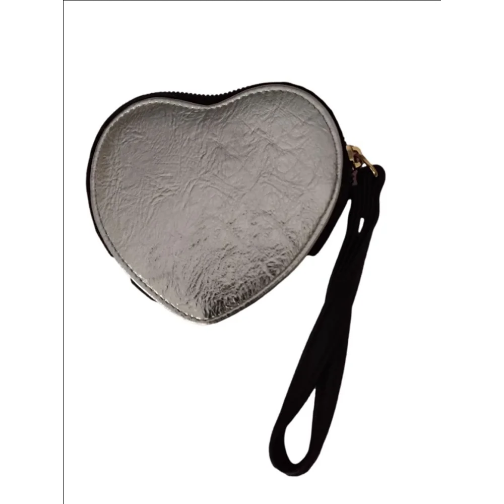 NEW ARRIVAL - Juicy Couture Metallic Heart Wallet with handle - Black and Silver